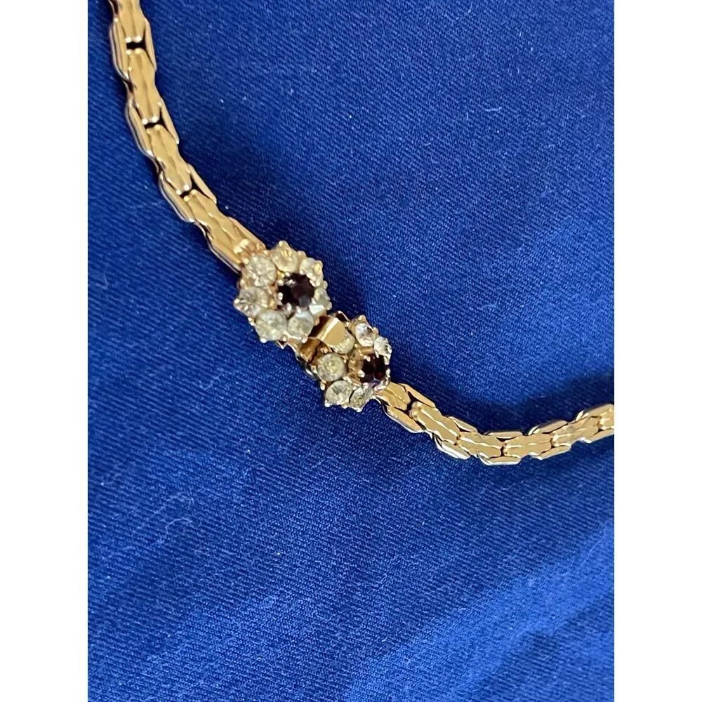 Vintage Gold Tone Link Chocker Necklace 15.5